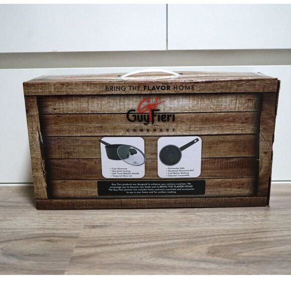 NEW! Guy Fieri SaucePan Gun Metal 2.6 Qt Liter with Lid - Picture 5 of 7